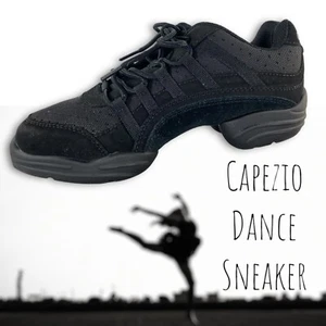 Zapatilla deportiva Capezio Rock It Dance para mujer 6 negra DS24 gamuza suela dividida zapato Zumba - Imagen 1 de 7