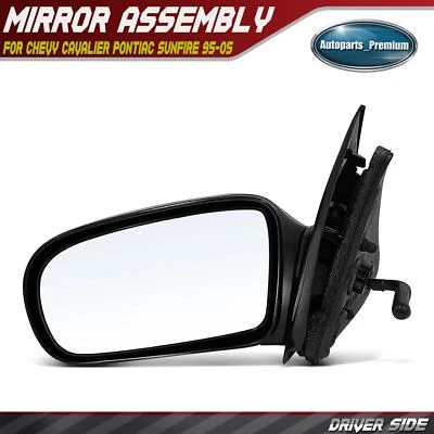 Driver Side Manual Mirror for Chevrolet Cavalier Pontiac Sunfire 1995-2005 Sedan - Image 1 of 4