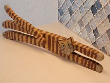 Garden 3D calico Cat orange striped Art Fence Decor Or Shelf Sitter wooden