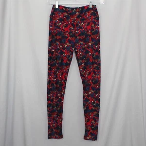 Leggings LuLaRoe Talla Única Rojo con Diseño Floral y Geométrico Multicolor - Imagen 1 de 9