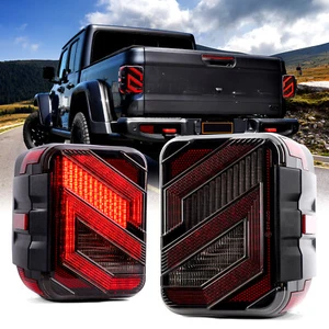 DOT Clear "S" LED Tail Lights Turn Brake Reverse For Jeep Gladiator JT 2020-2024 - Picture 1 of 12