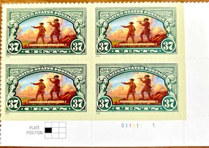 Scott #3854 37c Lewis & Clark Stamp Plate Block/4 MNH - Picture 1 of 1