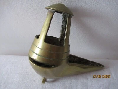 Ancienne lampe à huile bronze-laiton + crochet de suspension.XIXème. Bronze oil - Photo 1/4