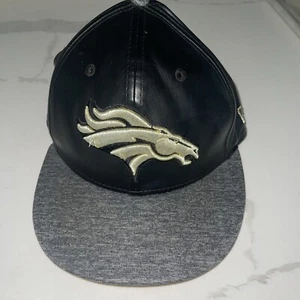 Denver Broncos Hat Snapback One Size Black Leather 50th Super Bowl NFL - Picture 1 of 11