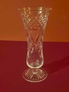 Stuart Crystal Bud Vase Footed Clear Signed Vintage Decorative - Picture 1 of 10