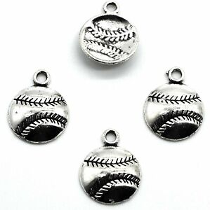 20pcs de base-ball Softball Stick & ball Charms Jewelry Making Findings