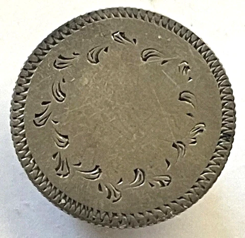 1866 Seated Liberty Half Dime? Silver coin Crafted into a Button Cufflink Rare Cover