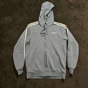 Adidas Hoodie mit durchgehendem Reißverschluss Herren mittel Sweatshirt blau langärmelig Kapuze lässig - Bild 1 von 11