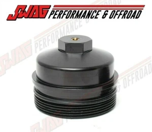 03-10 Ford 6.0 6.0L 6.0 6.4L Powerstroke Diesel OE Billet Oil Filter Cap - Black - Picture 1 of 1