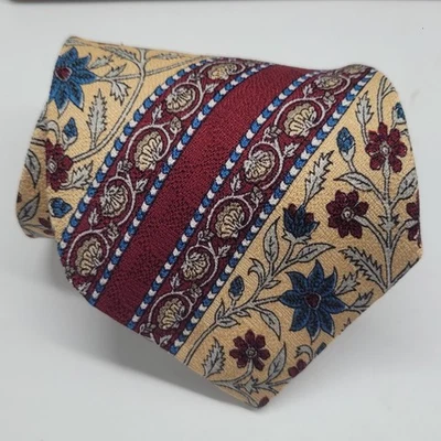 Corbata de colección Claiborne Funky Divertida Paisley Dwight 31/2" diseñador seda poli cuello corbata  Foto 1 de 3