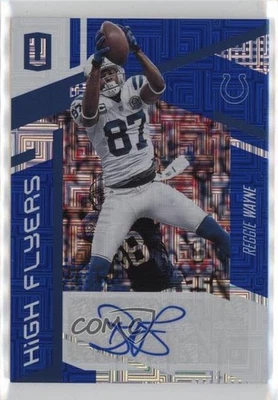 2017 Panini Unparalleled Blue Escher Squares Signatures /10 Reggie Wayne Auto - Image 1 of 2