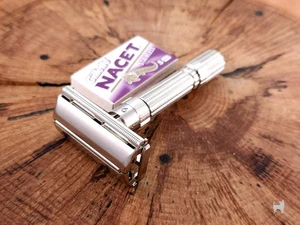 Navaja de afeitar de seguridad Gillette Fat Boy ajustable vintage DE - F4 1960 - Imagen 1 de 7