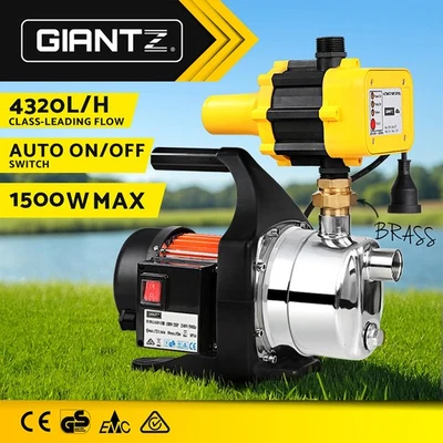 Giantz Garden Water Pump High Pressure 1500W Max Tank Rain Farm Irrigation Yello - image 1 of 4