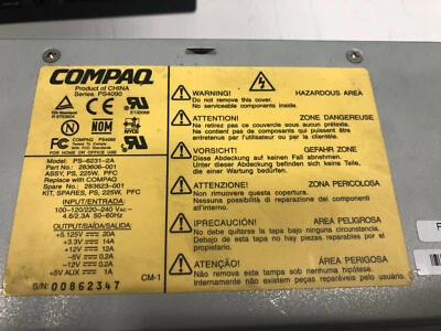 Alimentatore Compaq Proliant  283623-001 PS-6231-2A - Immagine 1 di 3
