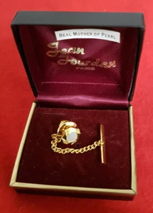 Jean Jourdan of Paris. Mother of Pearl Tie Tack. New In Original Box. A Beauty - Picture 1 of 5