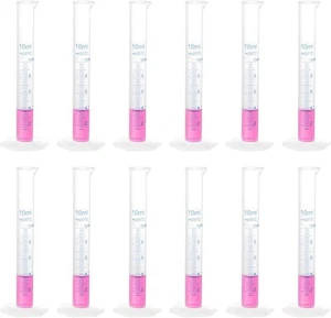 12Pcs Plastic Graduated Cylinder 10ml Measuring Cylinder, 2-Sided Metric Marking - Picture 1 of 5