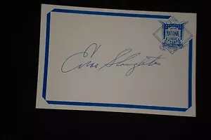 TARJETA ÍNDICE GRANDE HECHA A MEDIDA FIRMADA AUTOGRAFIADA DE LA CORTE ENOS MATANZA NY YANKEES - Imagen 1 de 1