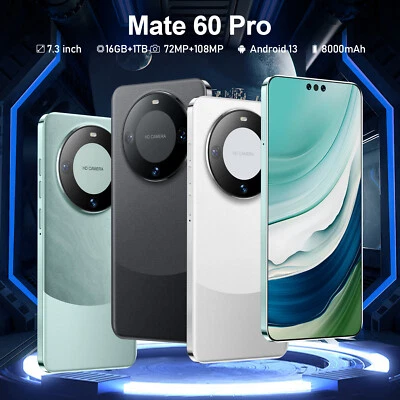 New 7.3 " Mate60 Pro Smartphone Global 5G Android Dual SIM Phone 16+1TB - Image 1 of 4