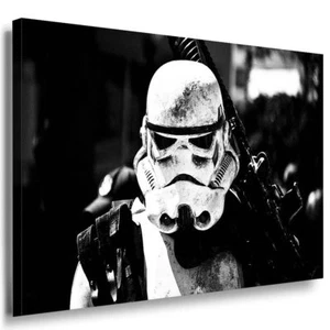 Star Wars Stormtrooper Leinwandbild  AK ART Bilder  Schwarz-Weiss Wandbild - Bild 1 von 3