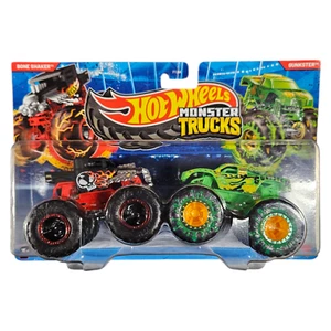 2025 Hot Wheels Monster Trucks Bone Shaker vs Gunkster 2-Pack New Sealed - Picture 1 of 8