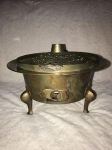 Braciere pentola calda ottone coreano vintage vapore barbecue forno griglia cuoco Sin Ro - Foto 1 di 15