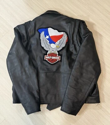 Chaqueta de moto Harley Davidson Texas de cuero vintage XElement EE. UU. 46 Chopper Foto 1 de 4