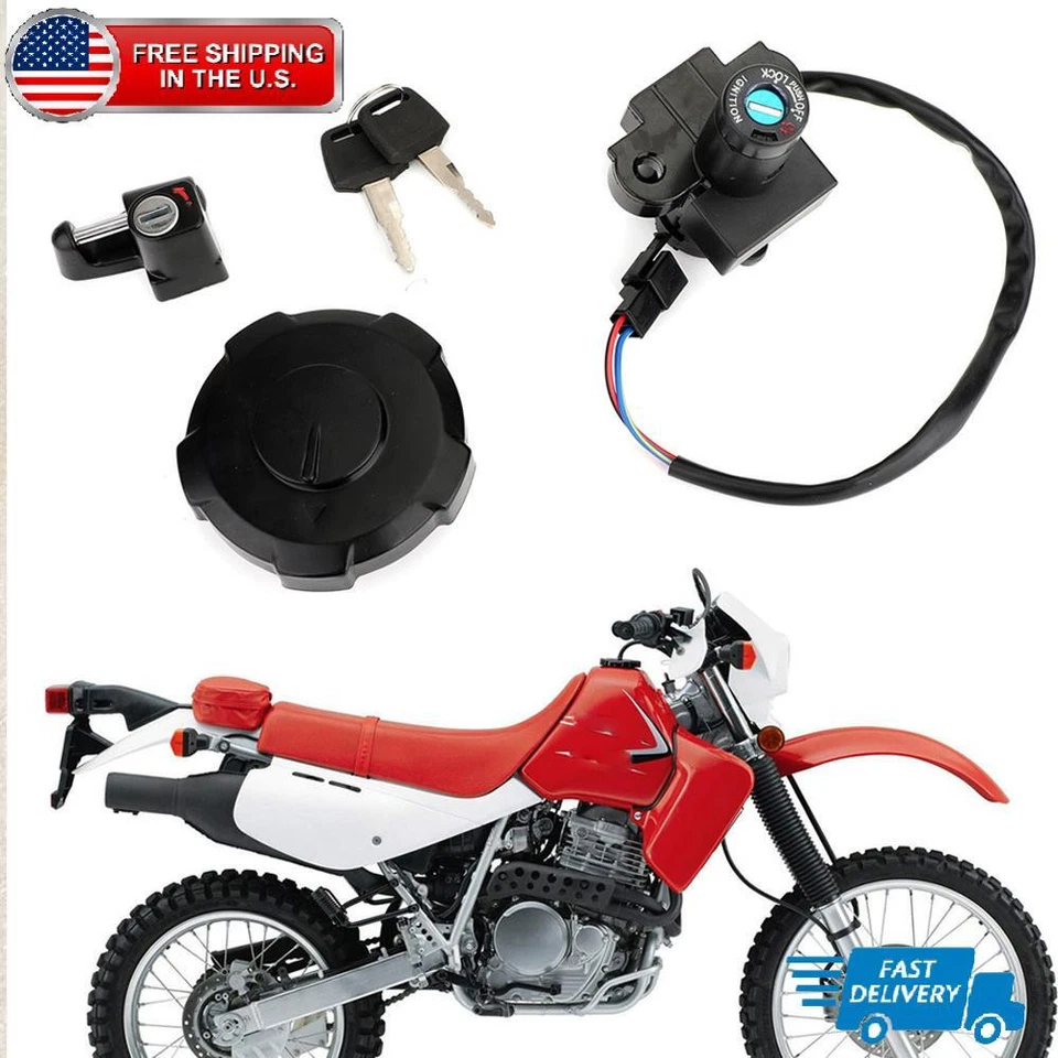 Juego de llaves de bloqueo de asiento con tapa de combustible interruptor de encendido para Honda XR650 XR650L 1993-2024 Foto 1 de 4