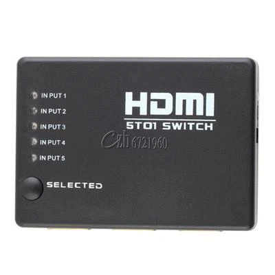 3/5Port 1080P Video Switch Switcher Splitter for HDTV DVD PS3 IR Remote - Image 1 of 4