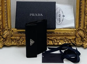 PRADA PORTAFOGLIO ORIZZONTALE NYLON E PELLE SAFFIANO NERO VINTAGE FULL SET - Imagen 1 de 15