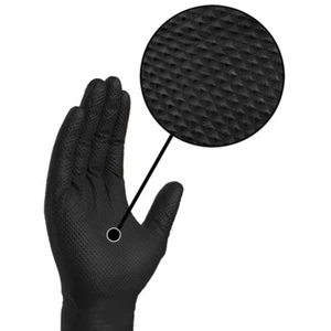 GUANTES DE NITRILO DIAMANTADOS SUPER RESISTENTES NEGROS TALLA S PAQUETE 100 UDS - Imagen 1 de 2