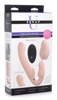Ergo-Fit Twist Inflatable Vibrating Silicone Strapless Strap-on U Pegging G-Spot - Image 1 of 4