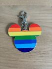 Disney Mikey Mouse Head Rainbow Pride Key Fob - Vintage As Old Pride Colours