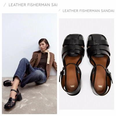 Sandalias de pescador de cuero Zara talla 10 Foto 1 de 4