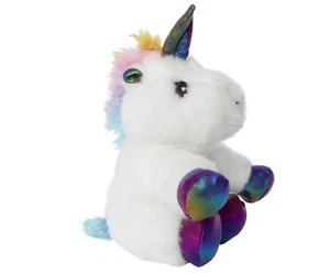 SITTING UNICORN SOFT PLUSH TOY WHITE PURPLE 9" BRAND NEW NWT CUTE STUFFED ANIMAL - Picture 1 of 4