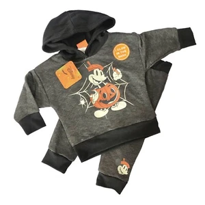 Disney Bebé Niño 2 Piezas Conjunto Con Capucha 12M Halloween Pantalones Sudadera Brilla Nuevo con Etiquetas - Imagen 1 de 10