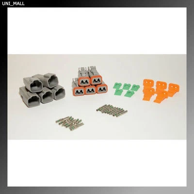 5 x Deutsch DT 2-Pin Connector Kit 14-16AWG Solid Contacts (Made in USA) - Image 1 of 4
