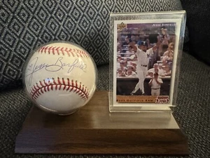 Bola/tarjeta de exhibición de escritorio Jesse Barfield 1986 HR Champ BAJO CERTIFICADO DE AUTENTICIDAD autógrafo 2023 como nuevo - Imagen 1 de 14