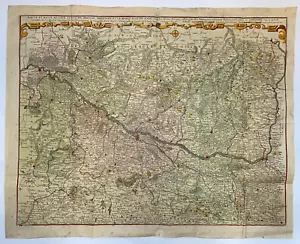 ALSAZIA STRASBOURG BADE 1710 NICOLAS DE FER 18 ° SECOLO GRANDE MAPPA ANTICA - Foto 1 di 13
