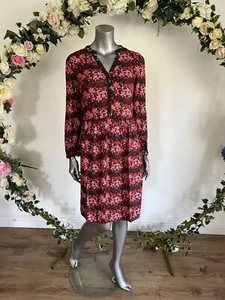 Joules Sophia Dress Womens Size 6 10 12 14 & 16 Half Placket Red Floral NEW - Picture 1 of 20