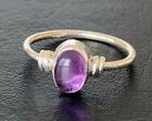 925 Sterling Silver Amethyst Ring Stackable Oval Gemstone Stack Us Size 6 7 8 