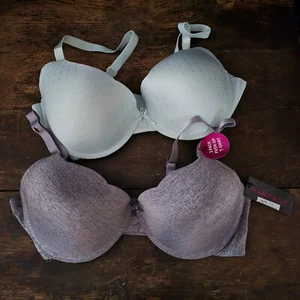 Rampage bra 2pc set 38C Push Up T-shirt Teal And Heather Grey - Picture 1 of 4