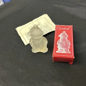 VTG Goebel 1979 Frosted Crystal Glass Santa Ornament 1st Edition West Germany - Picture 1 of 4