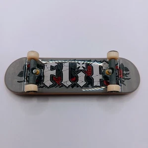 Flip Rose Logo Gray Tech Deck + 4 Flip Wheels Early 2000s Era VTG Finger Board - Imagen 1 de 4
