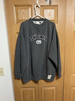 ECKO Unltd Crewneck Mens Xxl Gray Long Sleeve Rhino Sweatshirt. Gray VTG Y2K - Image 1 of 4