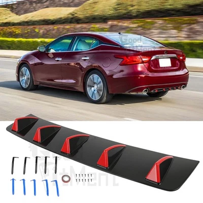 For Nissan Maxima 84-2023 Black/Blue/Red Car Rear Diffuser 5 Shark Fins 3-Color Foto 1 de 4