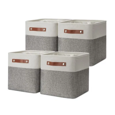 11 Inch Cube Storage Bins Fabric Storage Cubes 4 Pack Foldable Cube Storage B... - Image 1 of 4