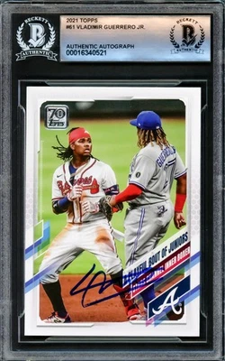 Vladimir Guerrero Jr. Signed 2021 Topps Card 61 Toronto Blue Jays Beckett - Image 1 of 2