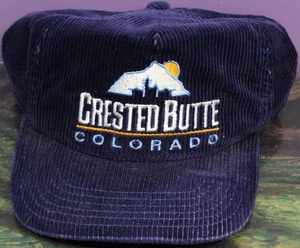 Sombrero de esquí vintage de Colorado años 80 90 gorra de pana crestado Butte estación de esquí - Imagen 1 de 5