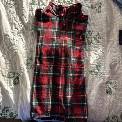 Ralph Lauren男孩格子圣诞拉链 M 码 10-12 岁 — 第 1/4 张图片