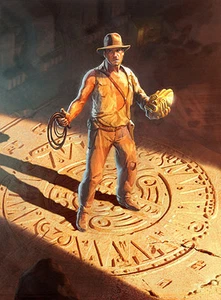 Indiana Jones Raiders of the Lost Ark Peruvian Temple Gold Idol Giclée on Canvas - Picture 1 of 1